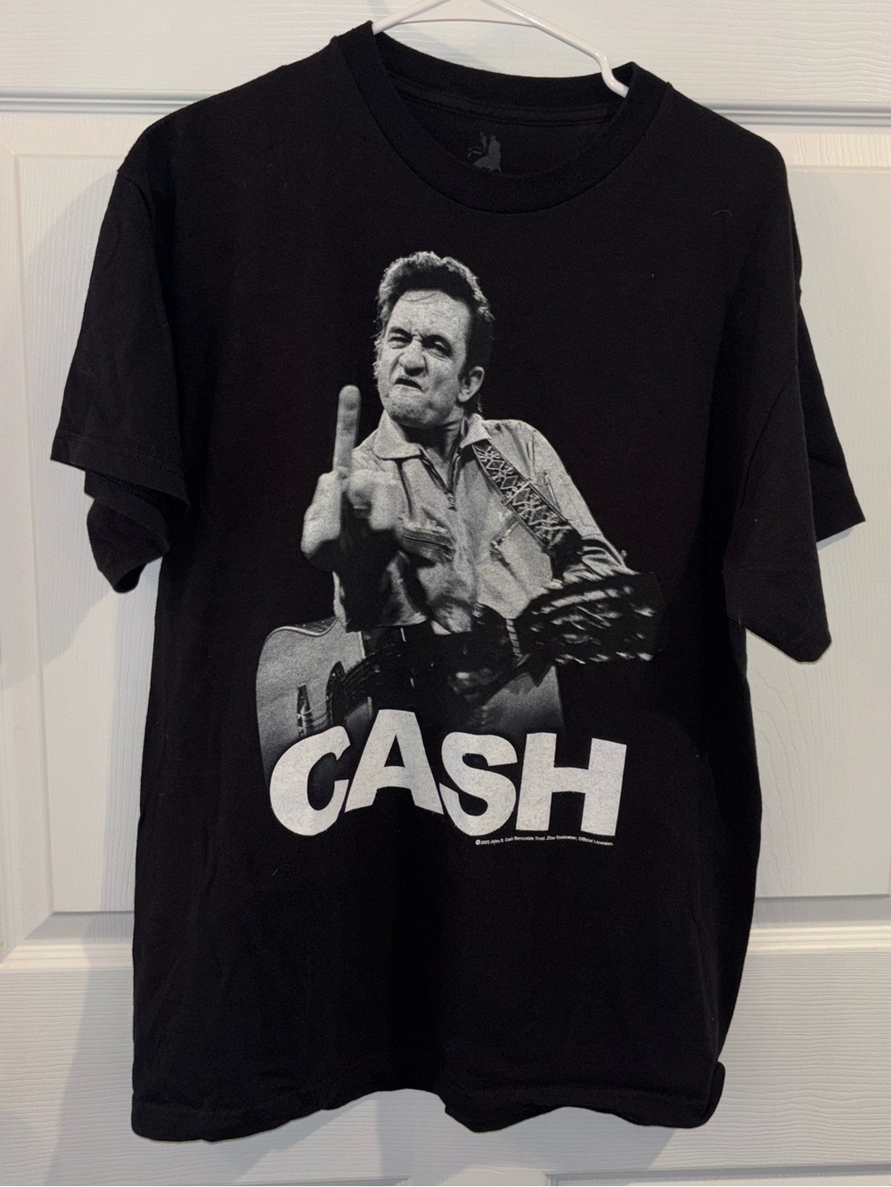 Johnny Cash Middle Finger Black Zion Rootswear T Shirt Sz L Country 2009 Tee